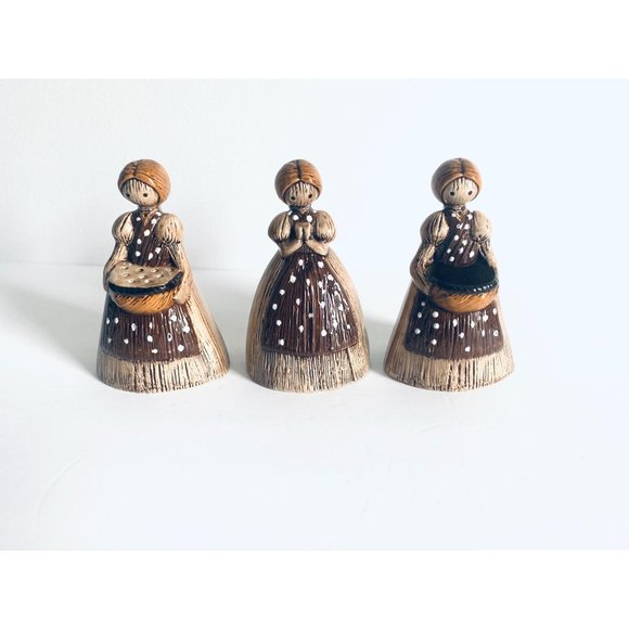 Set of 3 pilgrim colonial women figures pottery - Picture 1 of 7